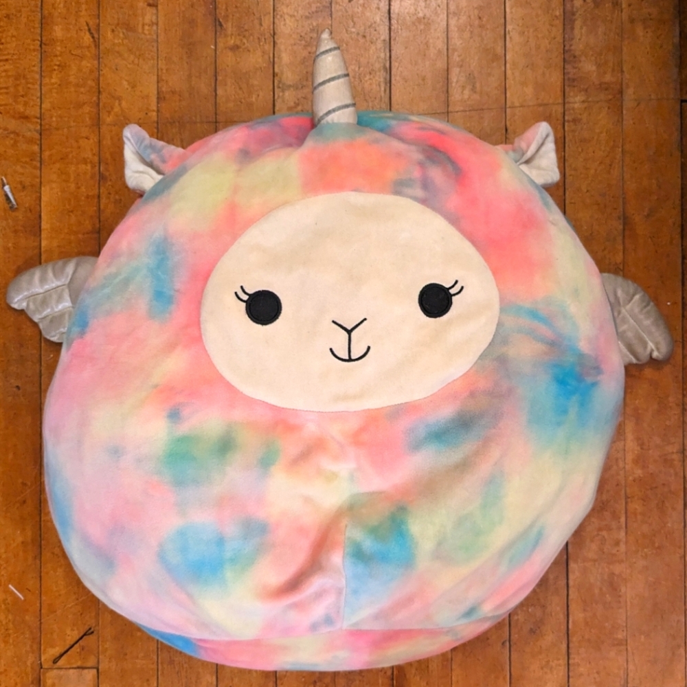 Squishmallow Lucy May Rare Llamacorn Rainbow Unicorn 20" Pillow